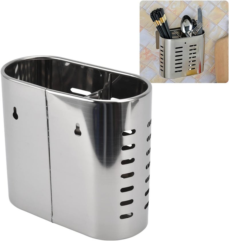 Fdit Household Wall Mount Utensil Drying Racks,Cooking Utensil Holder Flatware Hanging Organizer Drying Racks with Hollow Design for Spoons Knives Forks Chopsticks - Image 5